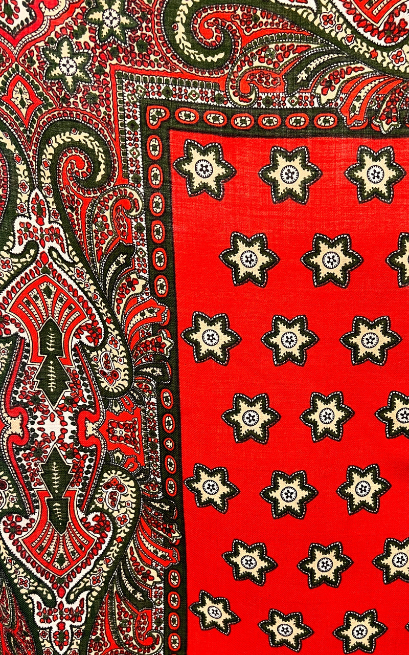Vintage Fringed Wool Scarf