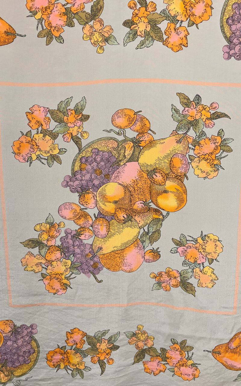 Vintage Peachy Fruit Silk Foulard