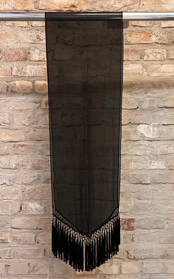 Vintage Fringed Skinny Scarf