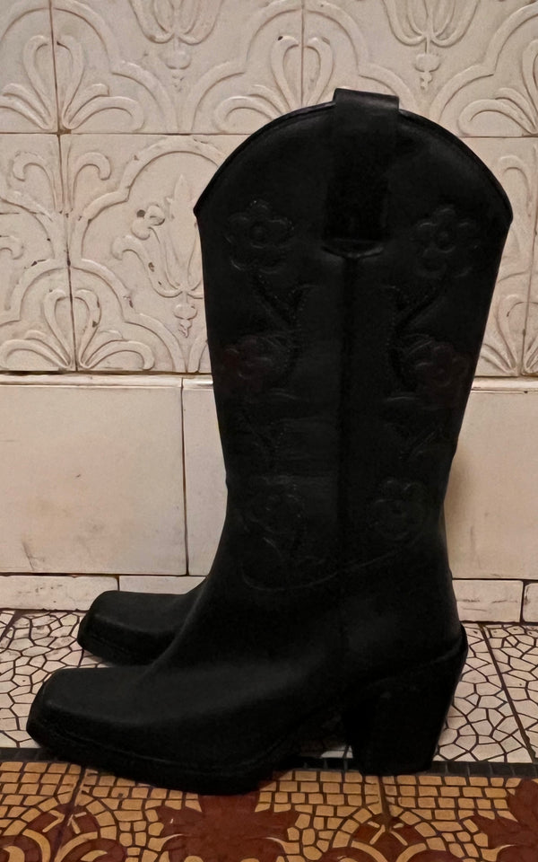 Vintage Flower Cowboy Boots 36