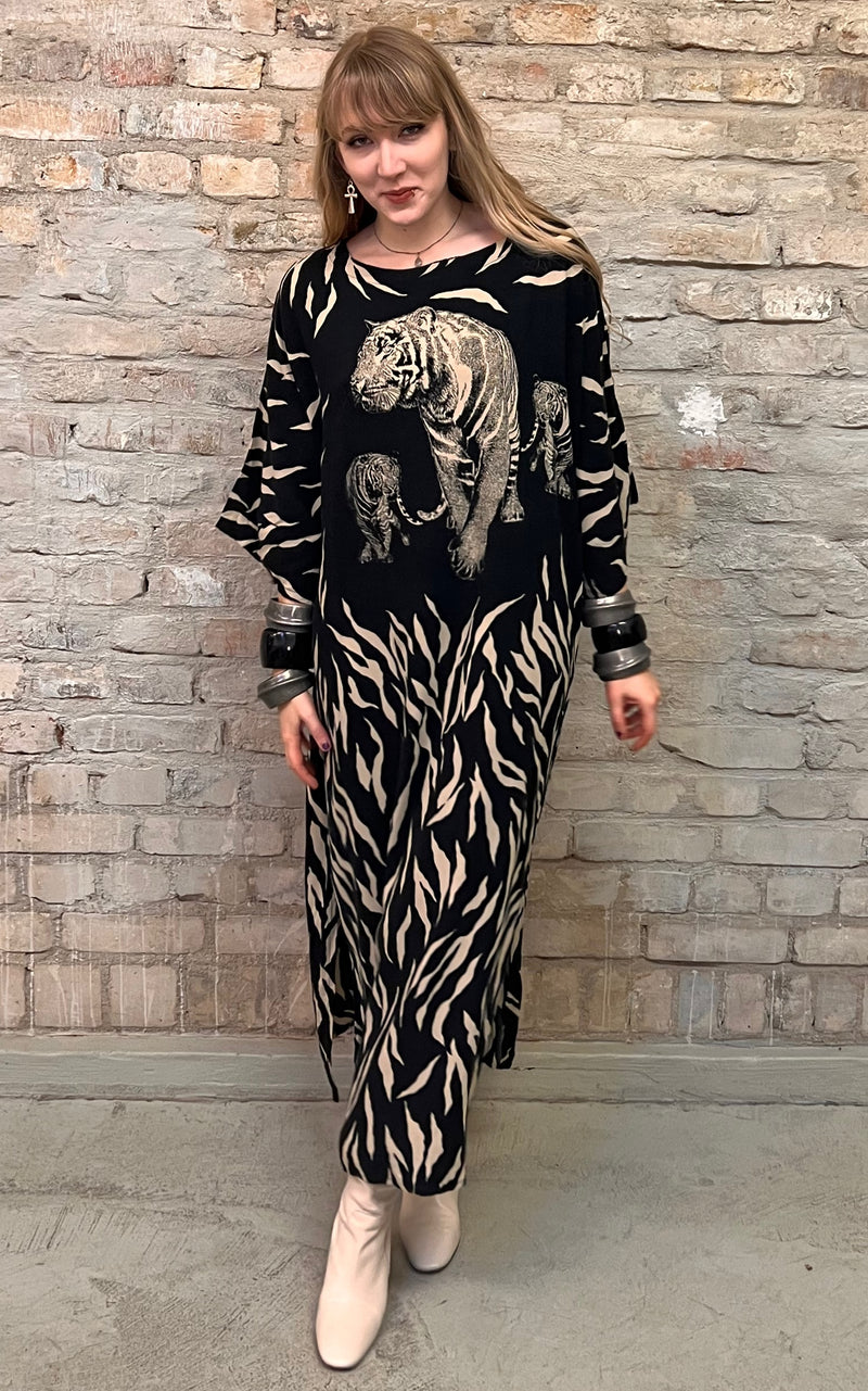 Vintage Tiger Caftan Dress