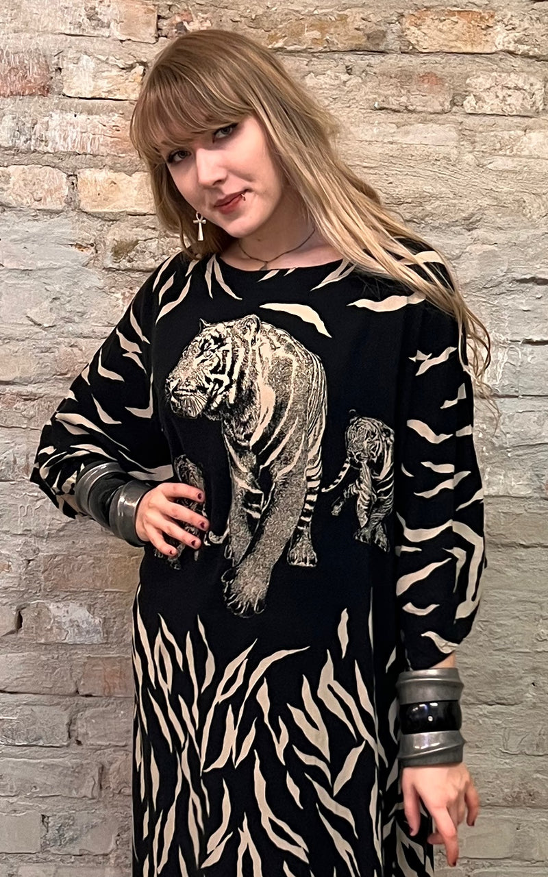 Vintage Tiger Caftan Dress