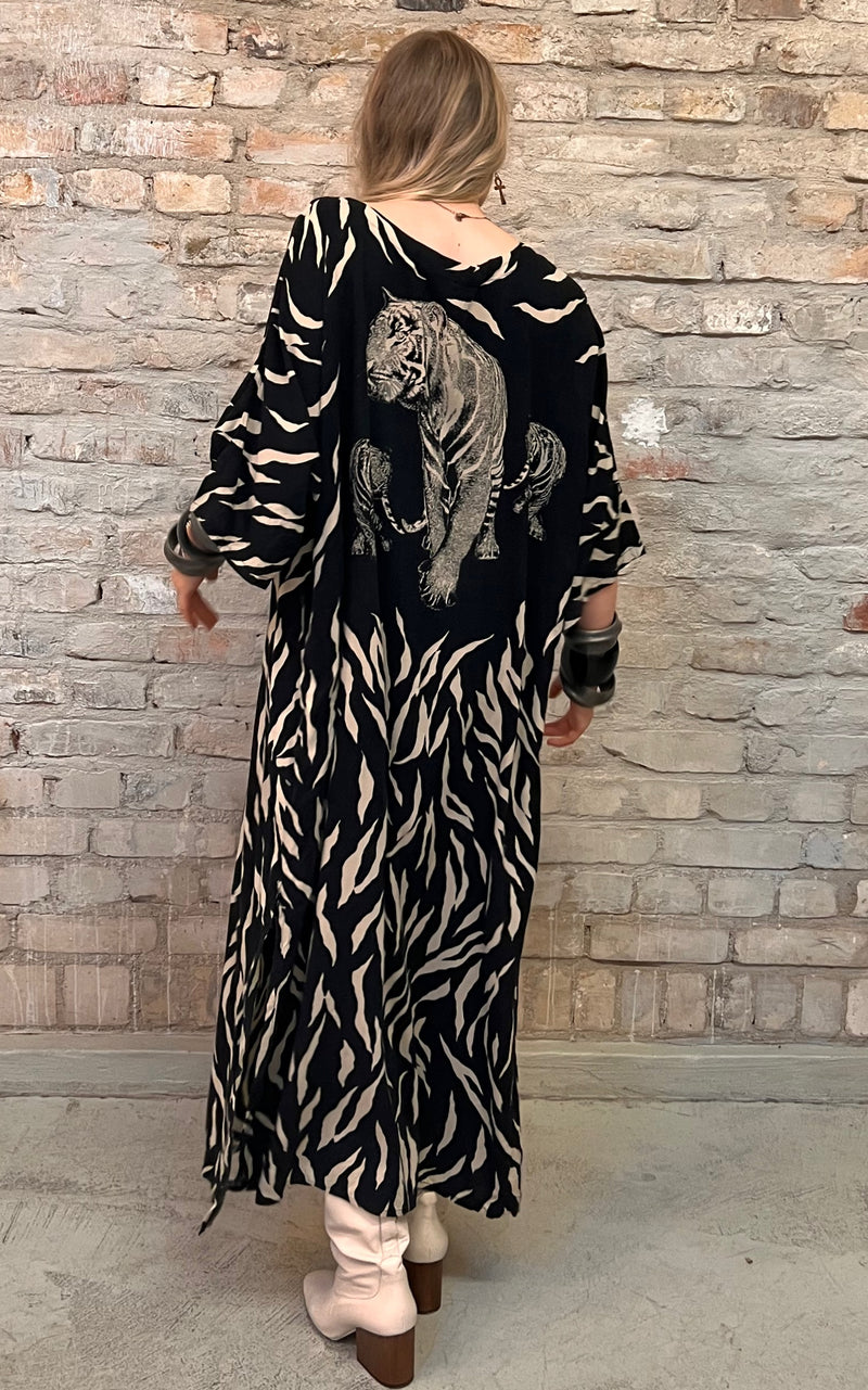 Vintage Tiger Caftan Dress