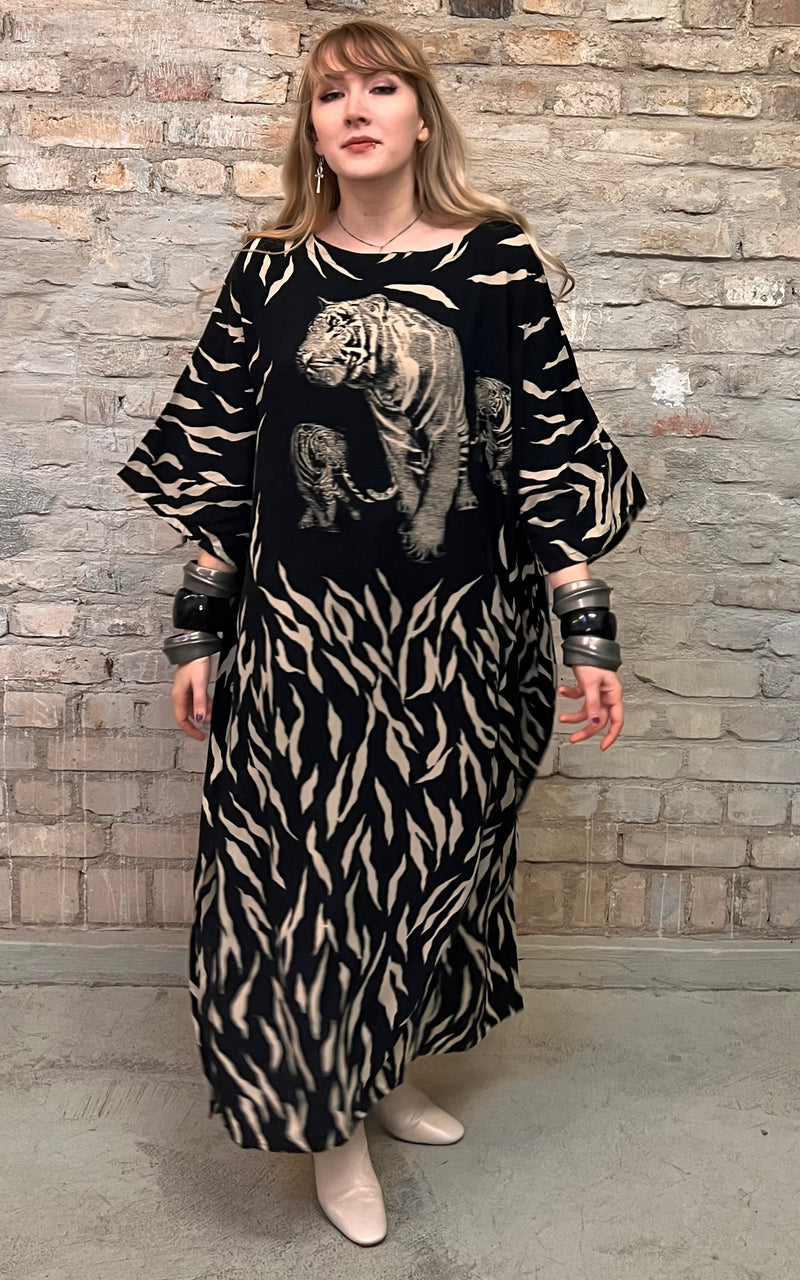 Vintage Tiger Caftan Dress