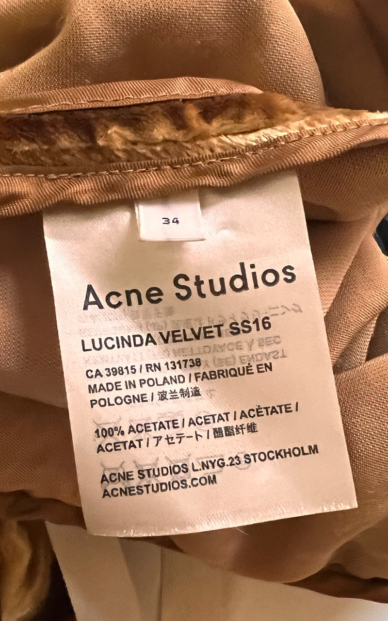 Golden Velvet Acne Studios Skirt 2016