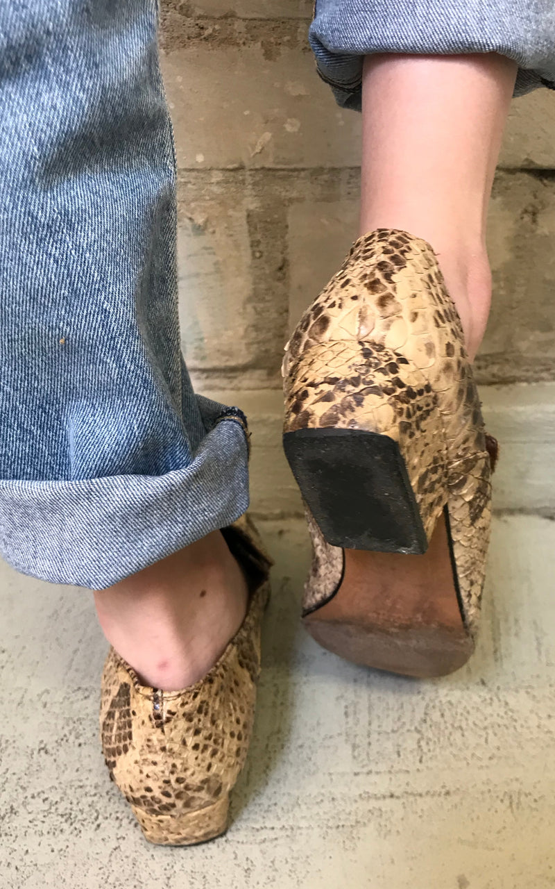 Vintage 60s Rock'n'Roll Slippers Python