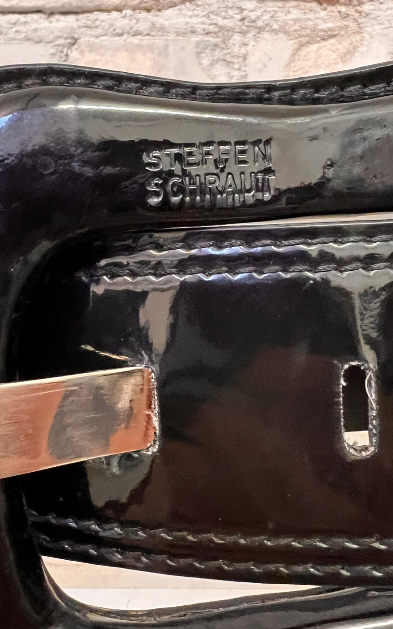 Steffen Schraut Vegan Patent Leather Belt L