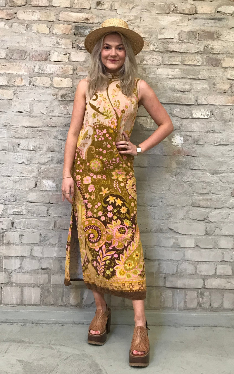 Vintage 60S Psychedelic Towelling Dress
