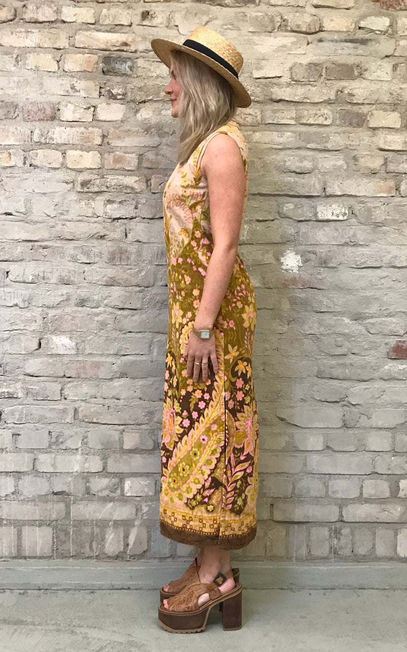 Vintage 60S Psychedelic Towelling Dress