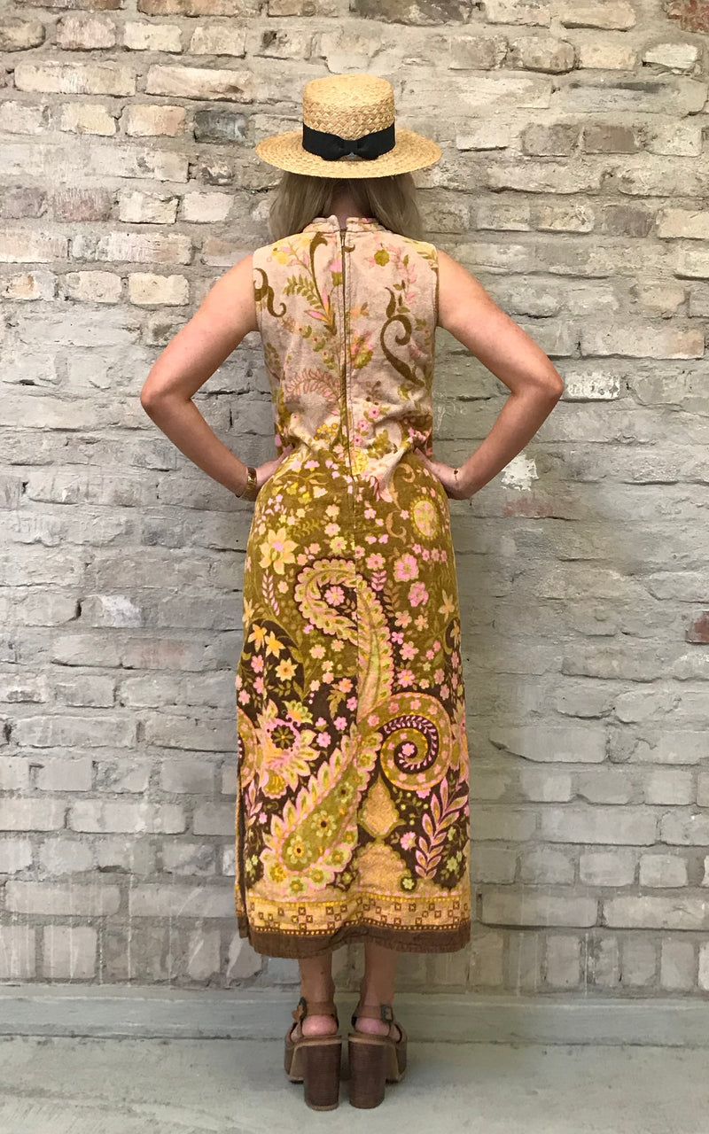 Vintage 60S Psychedelic Towelling Dress