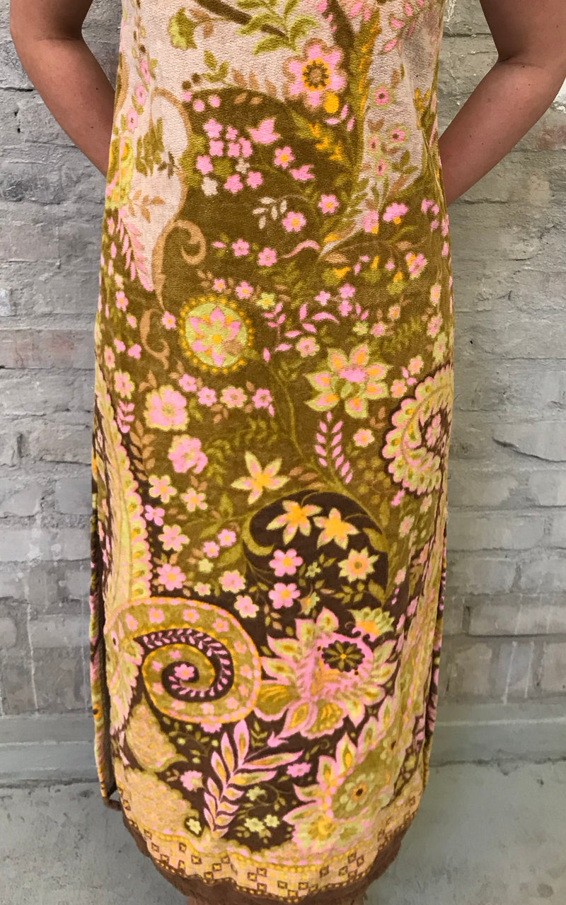 Vintage 60S Psychedelic Towelling Dress