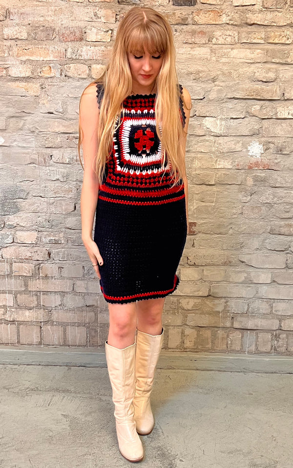 Vintage 60s Crochet Dress