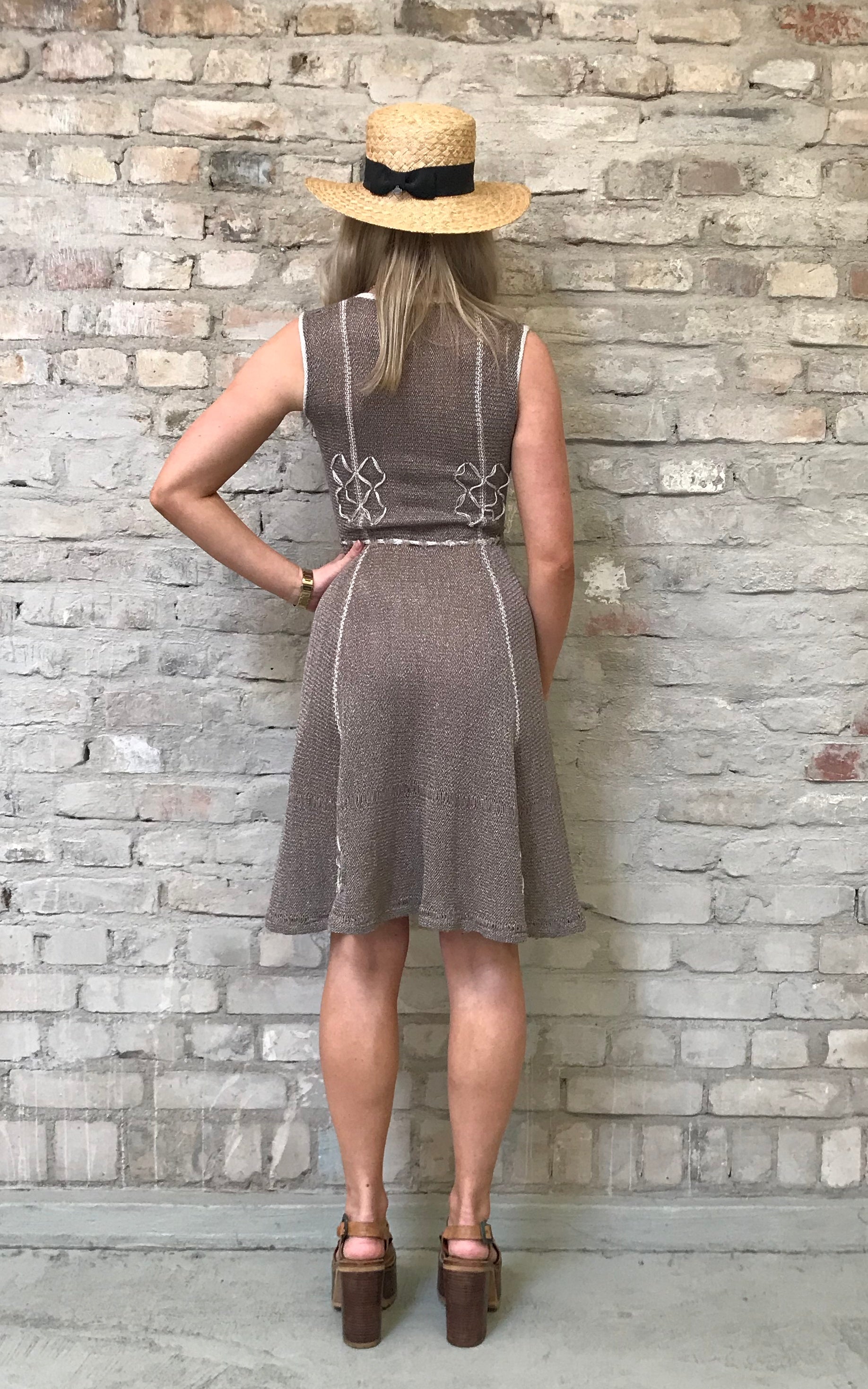 Abito vintage in maglia trasparente di seta anni '70