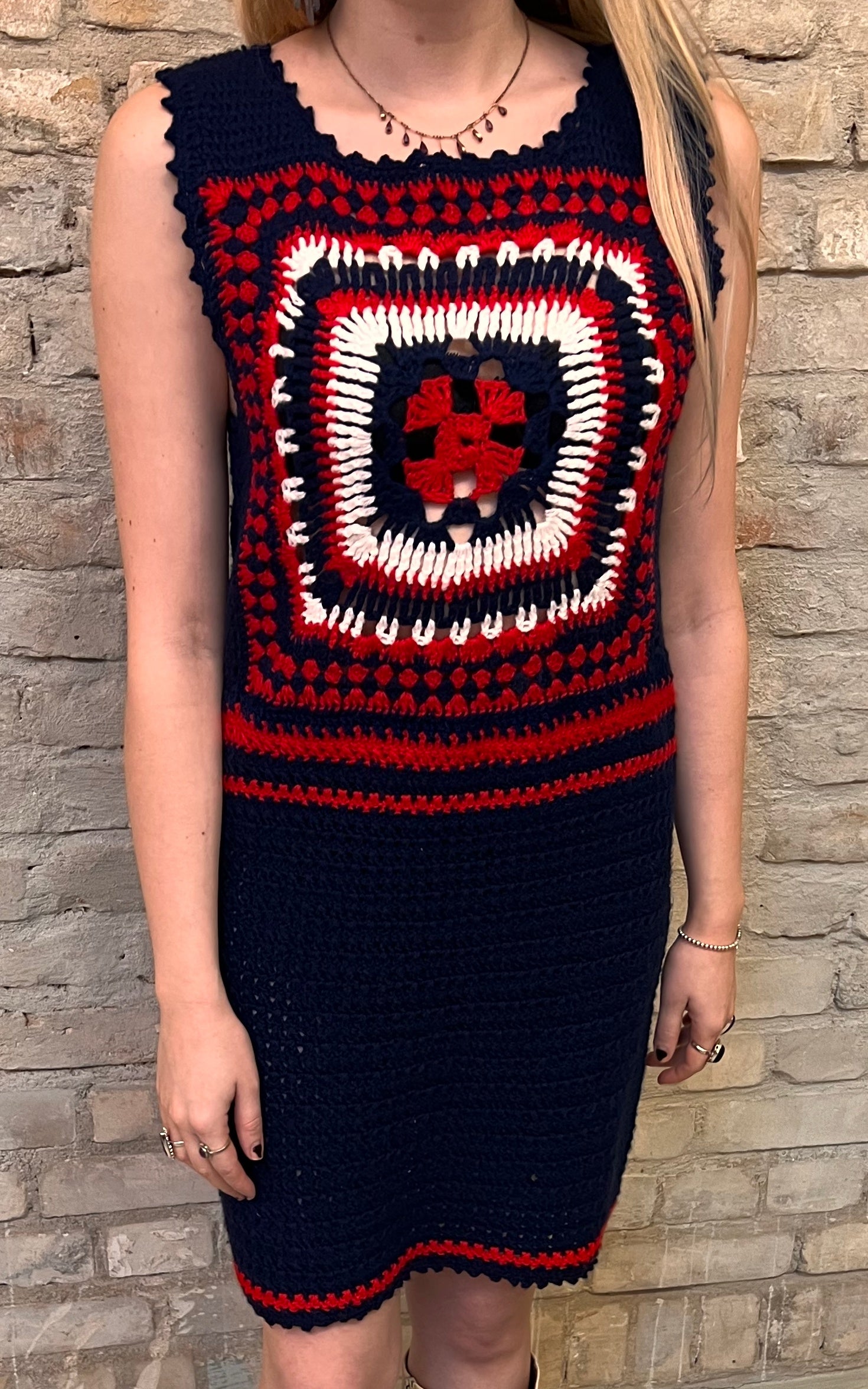 Vintage 60s Crochet Dress
