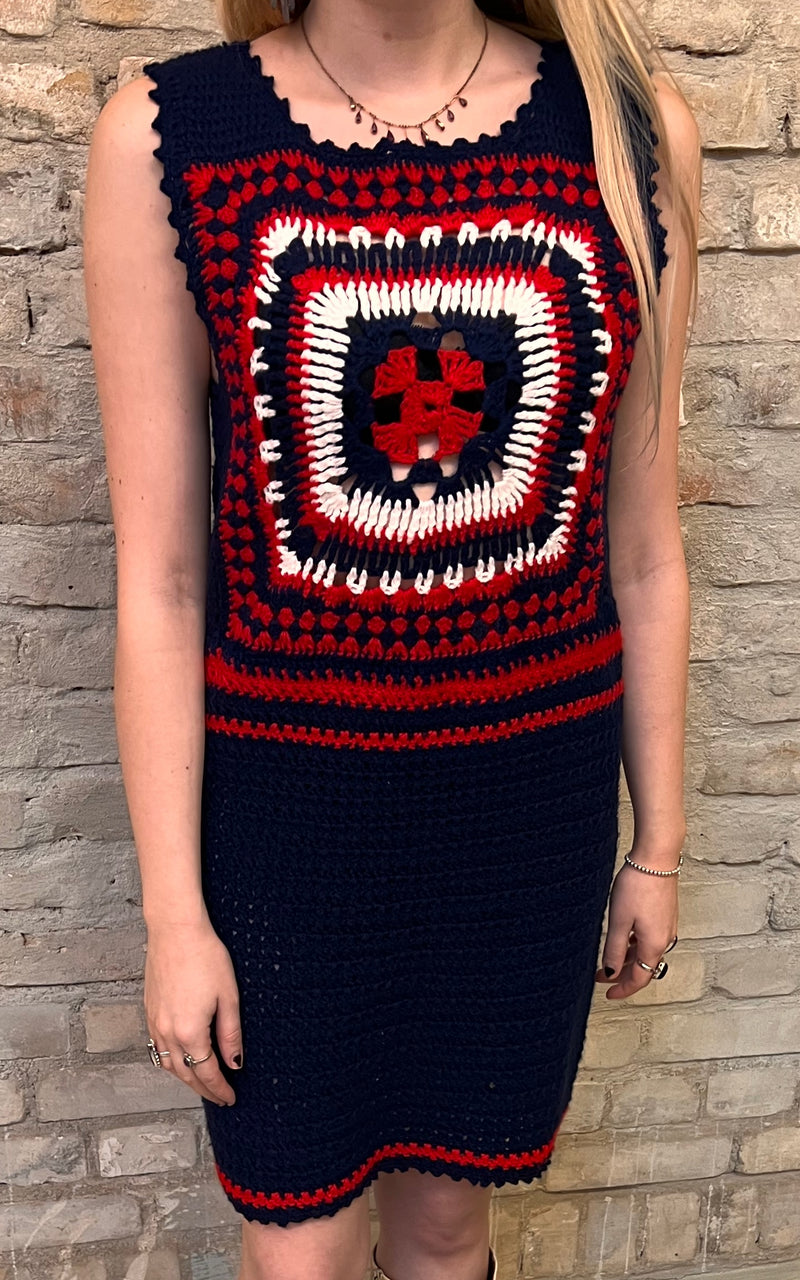 Vintage 60s Crochet Dress