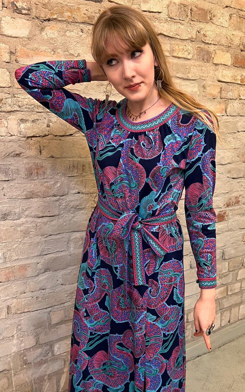 Vintage 60s Schworn Modell Psychedelic Dress