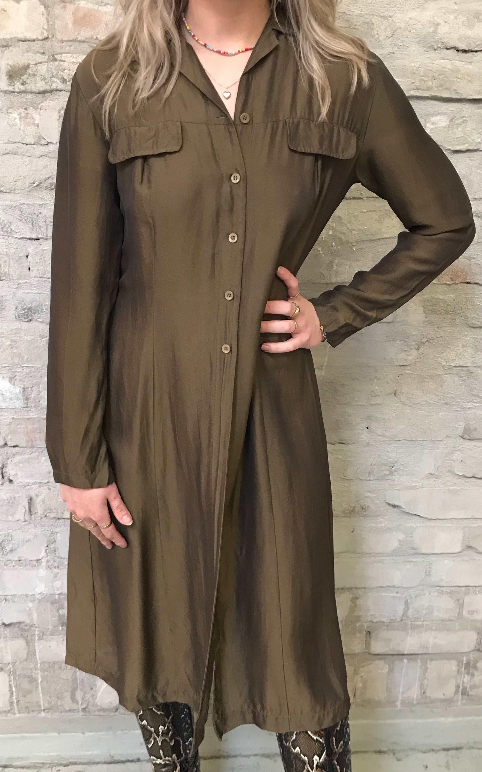 Blusa lunga vintage anni '90 colore iridescente